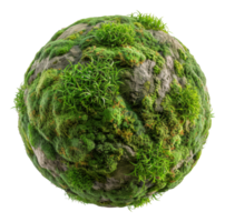 Mossy sphere, cut out - stock . png