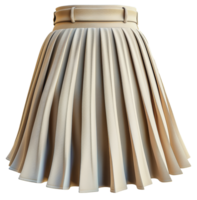 Elegant beige pleated midi skirt, cut out - stock . png