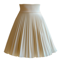 Elegant beige pleated midi skirt, cut out - stock . png