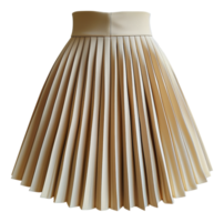 Elegant beige pleated midi skirt, cut out - stock . png