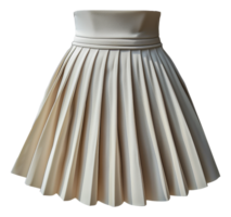 Elegant beige pleated midi skirt, cut out - stock . png