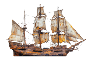 Antique model ship, cut out - stock . png