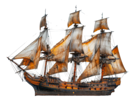 Antique model ship, cut out - stock . png