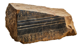 antiguo cuneiforme inscripciones en un Roca tableta, cortar fuera - valores . png