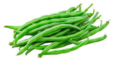 Fresh green beans piled together, cut out - stock . png