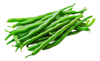 Fresh green beans piled together, cut out - stock . png