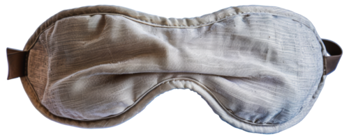 Brown fabric sleep mask, cut out - stock . png