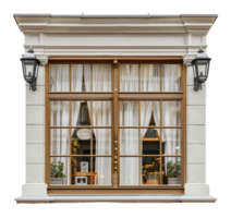 Jahrgang Schaufenster mit Metall Rahmen und Glas Fenster, Schnitt aus - - Lager . png