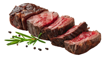 Slices of smoked beef, cut out - stock . png