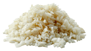 Pile of raw white rice, cut out - stock . png