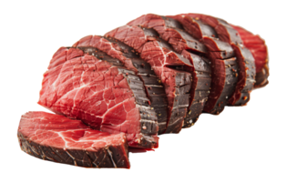 Slices of smoked beef, cut out - stock . png
