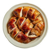 assiette de rôti poulet pièces, Couper en dehors - Stock . png