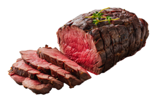 Slices of smoked beef, cut out - stock . png