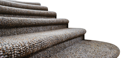 Carpeted staircase perspective, cut out - stock . png