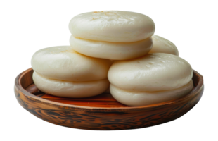 Steamed buns in bamboo steamer, cut out - stock . png