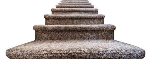 Carpeted staircase perspective, cut out - stock . png