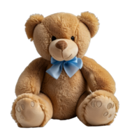 Adorable brown teddy bear plush, cut out - stock . png