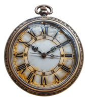 antique rond en bois mur horloge, Couper en dehors - Stock . png