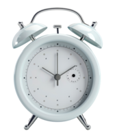 Modern white alarm clock with twin bells, cut out - stock . png