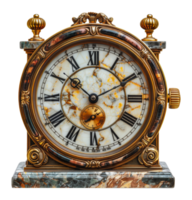 antique rond en bois mur horloge, Couper en dehors - Stock . png