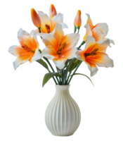 elegant vas med persika blommor, skära ut - stock . png