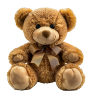 Adorable brown teddy bear plush, cut out - stock . png