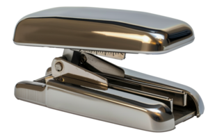 Silver metal stapler, cut out - stock . png