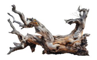 Twisted driftwood tree trunk sculpture, cut out - stock . png