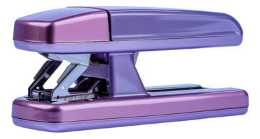 Purple stapler on transparent background for office use, cut out - stock . png