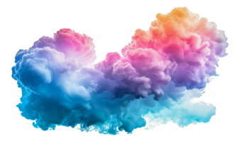 vibrant multicolore encre des nuages, Couper en dehors - Stock . png