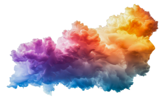 Soft pastel ink clouds merging, cut out - stock . png