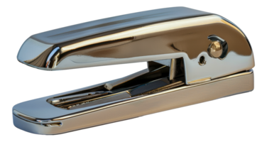 Silver metal stapler, cut out - stock . png