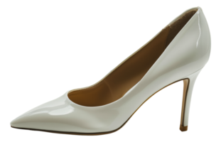 elegante bianca alto tacco scarpa, tagliare su - azione . png
