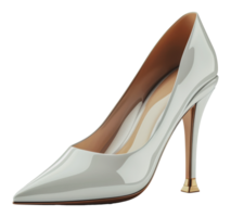 Elegant white high heel shoe, cut out - stock . png