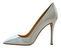 Elegant white high heel shoe, cut out - stock . png