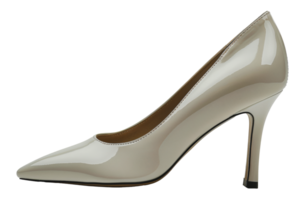elegante bianca alto tacco scarpa, tagliare su - azione . png