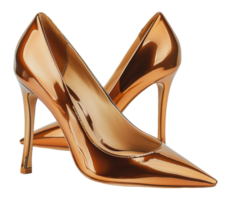 Vibrant orange high heel shoe, cut out - stock . png