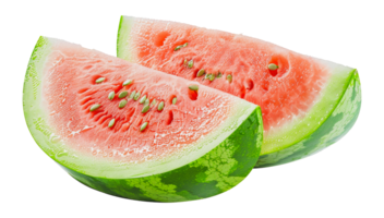 Fresh watermelon slices, cut out - stock . png