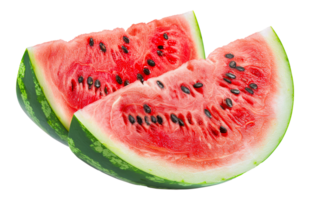 Fresh watermelon slices, cut out - stock . png