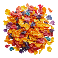 Bright colorful cornflakes, cut out - stock . png