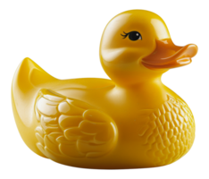 Yellow duck figurine, cut out - stock . png