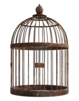 Rusty vintage birdcage, cut out - stock . png
