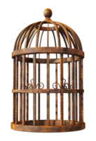 Rusty vintage birdcage, cut out - stock . png