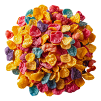 Bright colorful cornflakes, cut out - stock . png