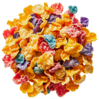 Bright colorful cornflakes, cut out - stock . png