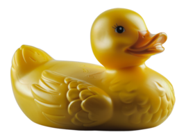 Yellow duck figurine, cut out - stock . png