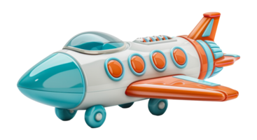 Colorful toy airplane for children, cut out - stock . png