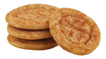 Stack of cinnamon snickerdoodle cookies, cut out - stock . png