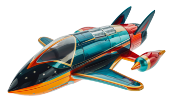 Colorful toy airplane for children, cut out - stock . png