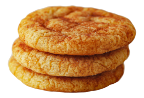 Stack of cinnamon snickerdoodle cookies, cut out - stock . png